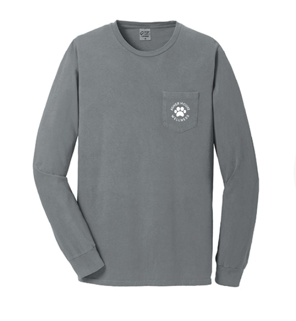 Long Sleeve Pocket Tee in Pewter